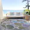Piper Looms Chantille Geometric ACN1899 Taupe Machine Washable Area Rug Round Outdoor Lifestyle Image Feature