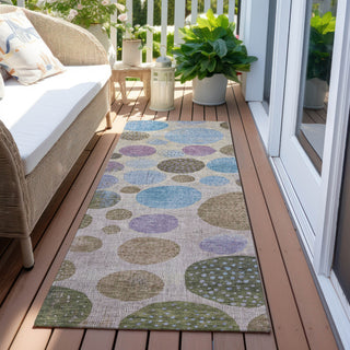 Piper Looms Chantille Geometric ACN1899 Taupe Machine Washable Area Rug Runner Outdoor Lifestyle Image Feature