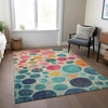 Piper Looms Chantille Geometric ACN1899 Teal Machine Washable Area Rug Lifestyle Image Feature