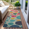 Piper Looms Chantille Geometric ACN1899 Teal Machine Washable Area Rug Runner Outdoor Lifestyle Image Feature