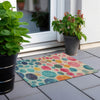 Piper Looms Chantille Geometric ACN1899 Teal Machine Washable Area Rug Scatter Outdoor Lifestyle Image Feature