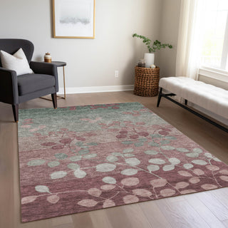 Piper Looms Chantille Floral ACN1900 Blush Machine Washable Area Rug Lifestyle Image Feature