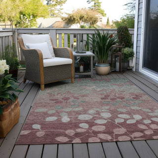 Piper Looms Chantille Floral ACN1900 Blush Machine Washable Area Rug Outdoor Lifestyle Image Feature