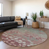 Piper Looms Chantille Floral ACN1900 Blush Machine Washable Area Rug Round Lifestyle Image Feature