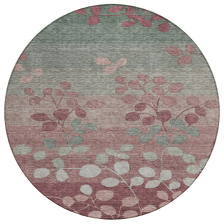 Piper Looms Chantille Floral ACN1900 Blush Machine Washable Area Rug Round Main Image