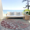 Piper Looms Chantille Floral ACN1900 Blush Machine Washable Area Rug Round Outdoor Lifestyle Image Feature