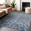 Piper Looms Chantille Floral ACN1900 Denim Machine Washable Area Rug Lifestyle Image Feature
