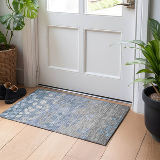 Piper Looms Chantille Floral ACN1900 Denim Machine Washable Area Rug Scatter Lifestyle Image Feature
