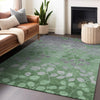 Piper Looms Chantille Floral ACN1900 Green Machine Washable Area Rug Lifestyle Image Feature