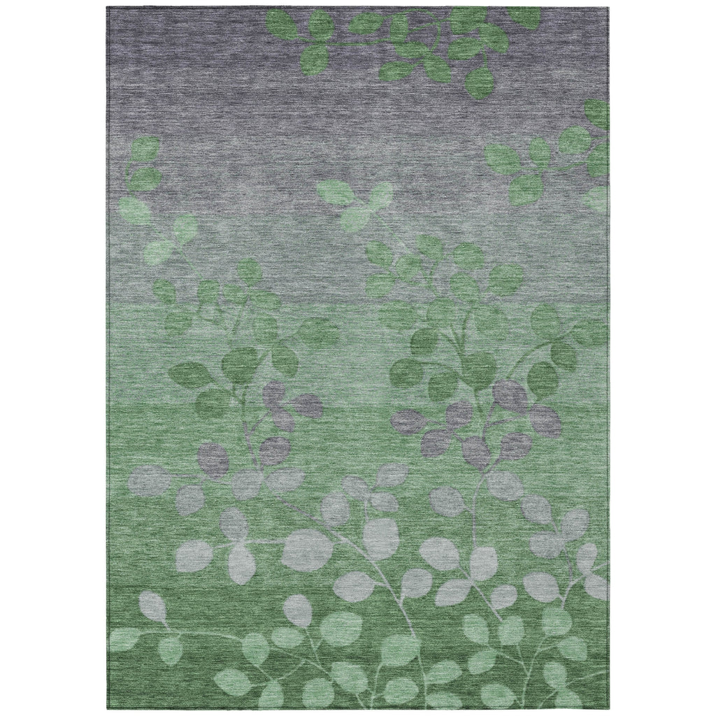 Piper Looms Chantille Floral ACN1900 Green Machine Washable Area Rug main image