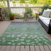 Piper Looms Chantille Floral ACN1900 Green Machine Washable Area Rug Outdoor Lifestyle Image Feature