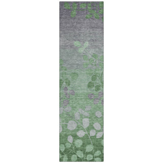 Piper Looms Chantille Floral ACN1900 Green Machine Washable Area Rug Runner Main Image