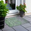 Piper Looms Chantille Floral ACN1900 Green Machine Washable Area Rug Scatter Outdoor Lifestyle Image Feature