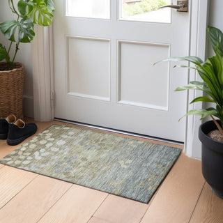 Piper Looms Chantille Floral ACN1900 Khaki Machine Washable Area Rug Scatter Lifestyle Image Feature