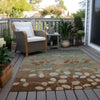 Piper Looms Chantille Floral ACN1900 Mocha Machine Washable Area Rug Outdoor Lifestyle Image Feature