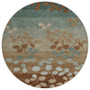 Piper Looms Chantille Floral ACN1900 Mocha Machine Washable Area Rug Round Main Image