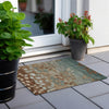 Piper Looms Chantille Floral ACN1900 Mocha Machine Washable Area Rug Scatter Outdoor Lifestyle Image Feature