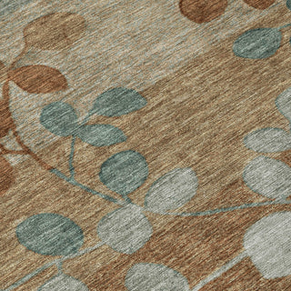 Piper Looms Chantille Floral ACN1900 Mocha Machine Washable Area Rug Swatch Image