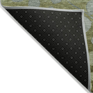 Piper Looms Chantille Floral ACN1900 Olive Machine Washable Area Rug Backing Image