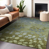 Piper Looms Chantille Floral ACN1900 Olive Machine Washable Area Rug Lifestyle Image Feature