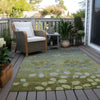 Piper Looms Chantille Floral ACN1900 Olive Machine Washable Area Rug Outdoor Lifestyle Image Feature