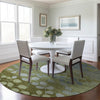 Piper Looms Chantille Floral ACN1900 Olive Machine Washable Area Rug Round Lifestyle Image Feature