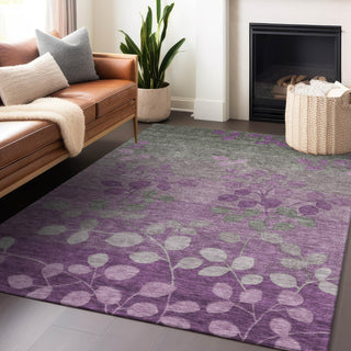 Piper Looms Chantille Floral ACN1900 Purple Machine Washable Area Rug Lifestyle Image Feature