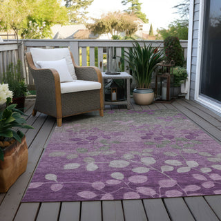 Piper Looms Chantille Floral ACN1900 Purple Machine Washable Area Rug Outdoor Lifestyle Image Feature