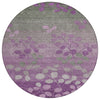 Piper Looms Chantille Floral ACN1900 Purple Machine Washable Area Rug Round Main Image