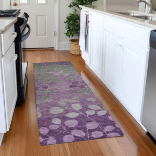 Piper Looms Chantille Floral ACN1900 Purple Machine Washable Area Rug Runner Lifestyle Image Feature