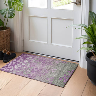 Piper Looms Chantille Floral ACN1900 Purple Machine Washable Area Rug Scatter Lifestyle Image Feature