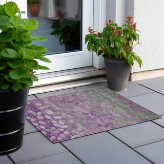 Piper Looms Chantille Floral ACN1900 Purple Machine Washable Area Rug Scatter Outdoor Lifestyle Image Feature