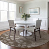 Piper Looms Chantille Floral ACN1900 Taupe Machine Washable Area Rug Round Lifestyle Image Feature