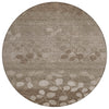 Piper Looms Chantille Floral ACN1900 Taupe Machine Washable Area Rug Round Main Image