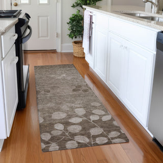 Piper Looms Chantille Floral ACN1900 Taupe Machine Washable Area Rug Runner Lifestyle Image Feature