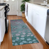 Piper Looms Chantille Floral ACN1900 Teal Machine Washable Area Rug Runner Lifestyle Image Feature