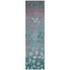 Piper Looms Chantille Floral ACN1900 Teal Machine Washable Area Rug Runner Main Image