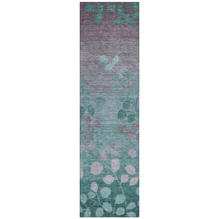 Piper Looms Chantille Floral ACN1900 Teal Machine Washable Area Rug Runner Main Image