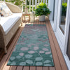 Piper Looms Chantille Floral ACN1900 Teal Machine Washable Area Rug Runner Outdoor Lifestyle Image Feature