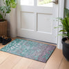 Piper Looms Chantille Floral ACN1900 Teal Machine Washable Area Rug Scatter Lifestyle Image Feature