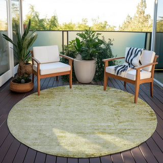 Piper Looms Chantille Modern ACN1901 Aloe Machine Washable Area Rug Round Outdoor Lifestyle Image Feature