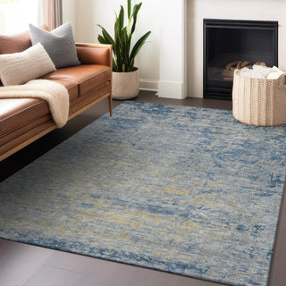 Piper Looms Chantille Modern ACN1901 Navy Machine Washable Area Rug Lifestyle Image Feature