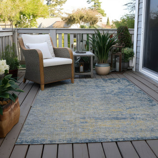Piper Looms Chantille Modern ACN1901 Navy Machine Washable Area Rug Outdoor Lifestyle Image Feature