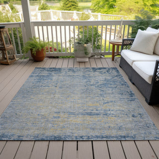 Piper Looms Chantille Modern ACN1901 Navy Machine Washable Area Rug Outdoor Lifestyle Image Feature