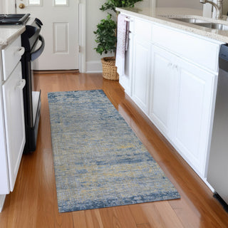 Piper Looms Chantille Modern ACN1901 Navy Machine Washable Area Rug Runner Lifestyle Image Feature