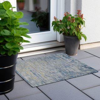 Piper Looms Chantille Modern ACN1901 Navy Machine Washable Area Rug Scatter Outdoor Lifestyle Image Feature