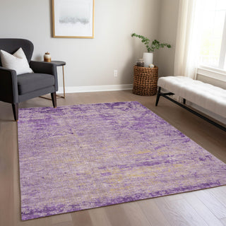 Piper Looms Chantille Modern ACN1901 Purple Machine Washable Area Rug Lifestyle Image Feature
