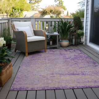 Piper Looms Chantille Modern ACN1901 Purple Machine Washable Area Rug Outdoor Lifestyle Image Feature