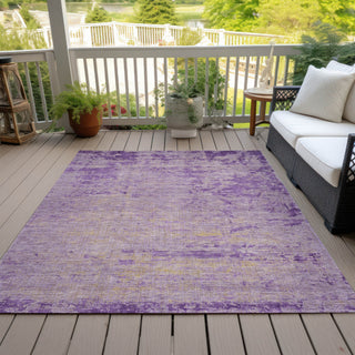 Piper Looms Chantille Modern ACN1901 Purple Machine Washable Area Rug Outdoor Lifestyle Image Feature