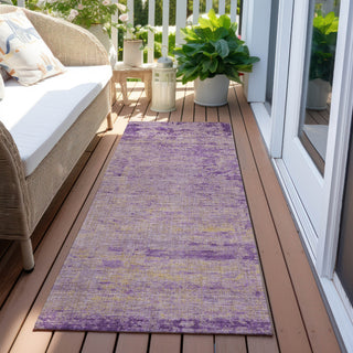 Piper Looms Chantille Modern ACN1901 Purple Machine Washable Area Rug Runner Outdoor Lifestyle Image Feature